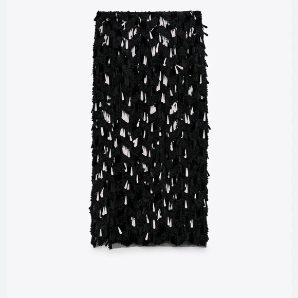 Zara black sequin skirt - Picture 6 of 7